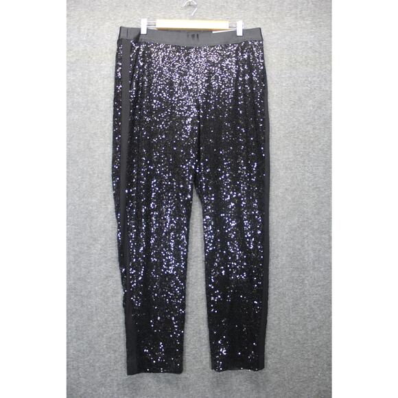 Chico's Sequin Jogger Ankle Pants Women's Size 2.5T Black NEW - Picture 1 of 6